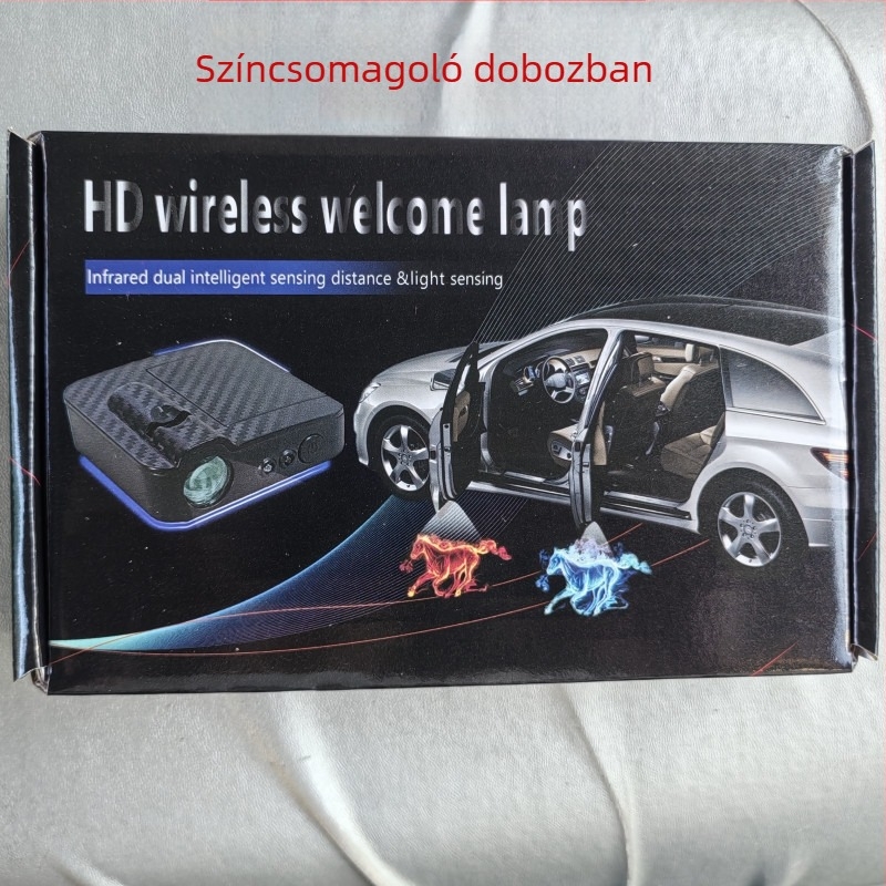 Autó ajtó üdvözlő lámpa vezeték nélküli LED-projekcióval és fényérzékelővel, modell HC-HW102, 1W, 4.5V