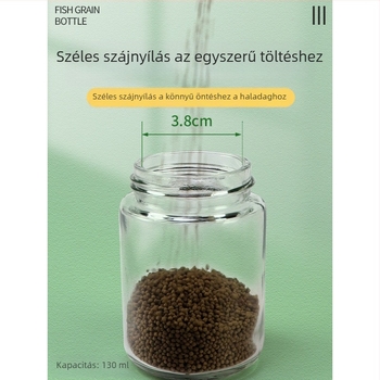 Kézi etetőpalack akváriumhoz, nedvességálló, porciózott adagoló és étel-tároló