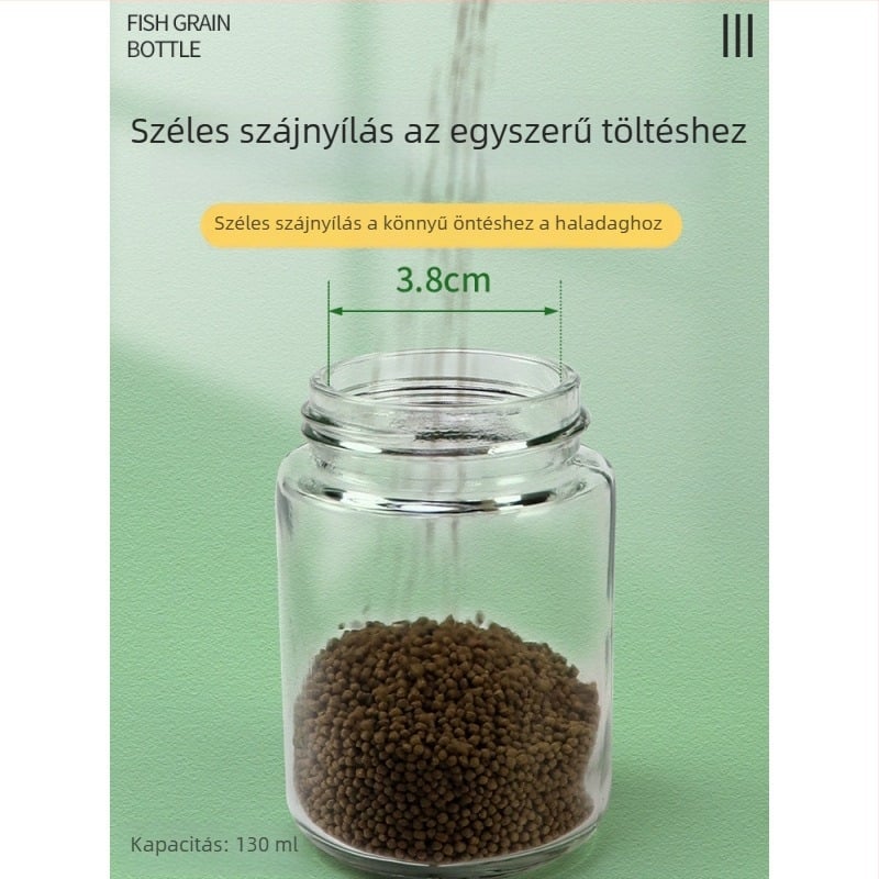 Kézi etetőpalack akváriumhoz, nedvességálló, porciózott adagoló és étel-tároló