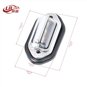 6 LED-es 12-24V rendszámtábla világítás teherautókhoz, ABS műanyag