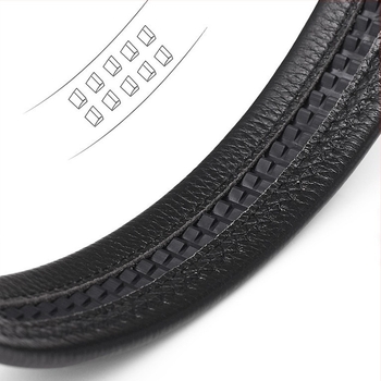 Férfi öv felső-zsír bőrből, csattal cinkötvözetből, automatikus zárás, üzleti minimalist stílus, szélesség 2-4 cm