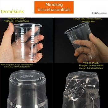 Egyszer használatos PP poharak, kör alakú, 301–400 ml, magas hőmérséklet-állóság