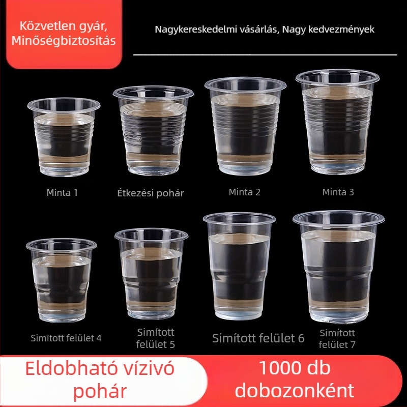 Egyszer használatos PP poharak, kör alakú, 301–400 ml, magas hőmérséklet-állóság