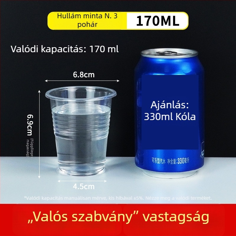 Egyszer használatos PP poharak, kör alakú, 301–400 ml, magas hőmérséklet-állóság