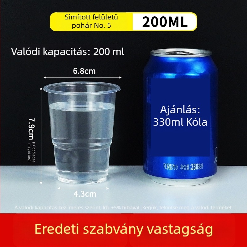 Egyszer használatos PP poharak, kör alakú, 301–400 ml, magas hőmérséklet-állóság