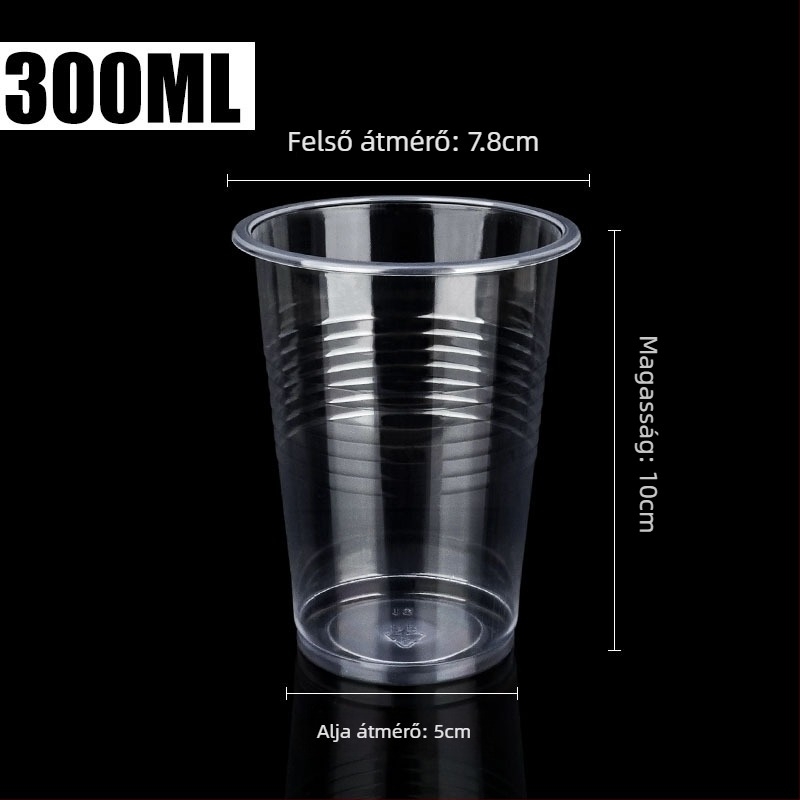 Egyszer használatos PP poharak, kör alakú, 301–400 ml, magas hőmérséklet-állóság