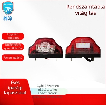 6 LED-es rendszámtábla világítás, 24V, autók, teherautók és furgonok számára, figyelmeztető oldalsó fény
