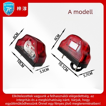 6 LED-es rendszámtábla világítás, 24V, autók, teherautók és furgonok számára, figyelmeztető oldalsó fény