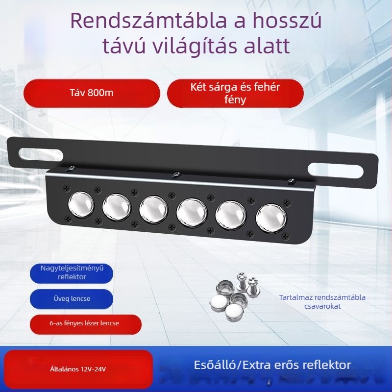 WD-06 Alumínium ötvözetű elülső grille fény motorkerékpár/scooter számára — 65W, 12V, 3.5A, első lökhárítóra szerelhető