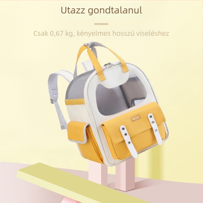 Macska- és kutyáknak szánt hátizsák, hordozó kültéri használatra, nagy kapacitású