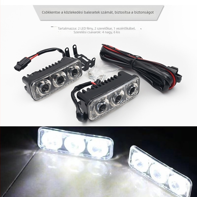 Motorkerékpár LED rendszám világítás alumínium házban, 12V, 3W, modell 0238, univerzális kompatibilitás