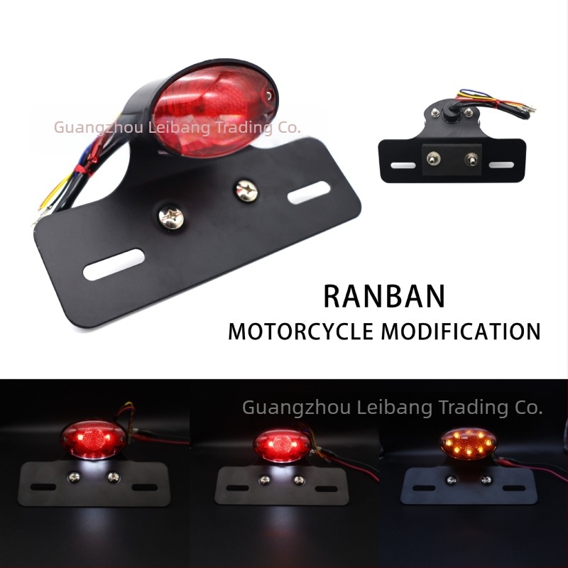 Motorkerékpár hátsó lámpa RAYBAN-WD013, 12V, LED fényvezető, 1W