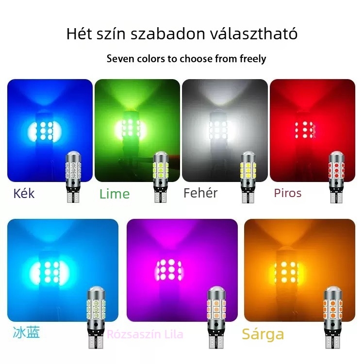 LED rendszámtábla világítás, T10 3030 alap, 12–24V, 8W, 6500–7000K, fehér, alumínium ház