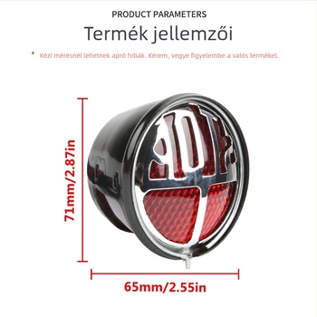 Motorkerékpár hátsó lámpa STOP – 12V, kör alakú, 10W, műanyag, 12V egyhengeres modellekhez