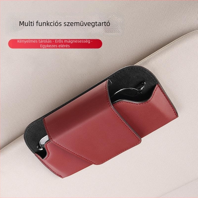 Autós napszemüveg klip – Ultrafilm bőr, szervező az autó napellenzőjéhez, 10 éves élettartam