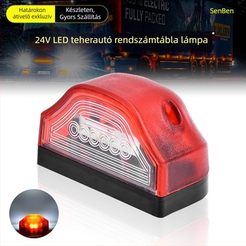 6-LED rendszámvilágítás autókhoz, teherautókhoz és furgonokhoz – 10–30V, 2W, 6000K, élettartam 20 000 óra