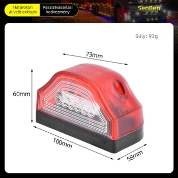 6-LED rendszámvilágítás autókhoz, teherautókhoz és furgonokhoz – 10–30V, 2W, 6000K, élettartam 20 000 óra