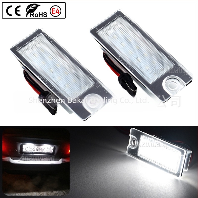 Volvo LED rendszámtábla világítás V70, CX70, S60, S80, XC90-hez (LED, 8–15V, ABS, modell PZD-WEW06, élettartam 50 000 óra)