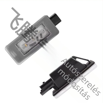 LED rendszámtábla világítás Peugeot 207 CC / 308 CC és Citroën C4 II / C4 Picasso II számára, 12V, 5W, 6500K