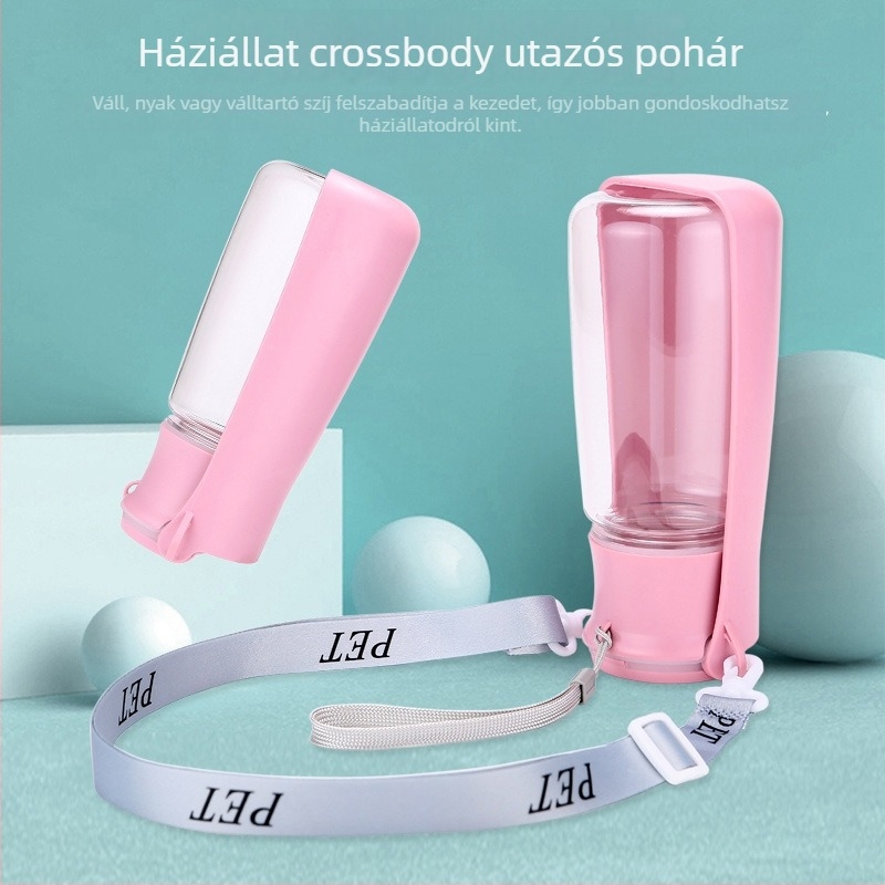 Hordozható kutya vízivó pohár, műanyag, teljes automata etető készlet, 50 darabos csomagolás