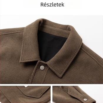 Férfi kabát tavasz-őszi időszakra, laza szabású, galléros, amerikai stílusú bélelt kabát