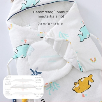 Háromrétegű bébi swaddle hálózsák pillangó mintával, külső 100% pamut, töltet poliészter, vastag