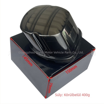 Harley XL883/1200 motorkerékpárhoz LED hátsó lámpa, 3-in-1 funkció: rendszám- és irányjelző világítás, modell QYQ-2001-B5, 12V, ABS