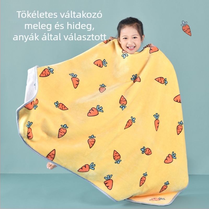 Gyerek pléd - kétszeresen vastagított, kémiai rostból készül, egész éves használatra, 3–6 éveseknek, 500–800 g, testreszabható