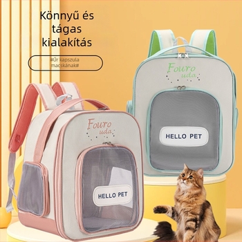 Oxford anyagú háziállat hátizsák macskáknak, légáteresztő, minden évszakhoz ideális, kontrasztos mintázat