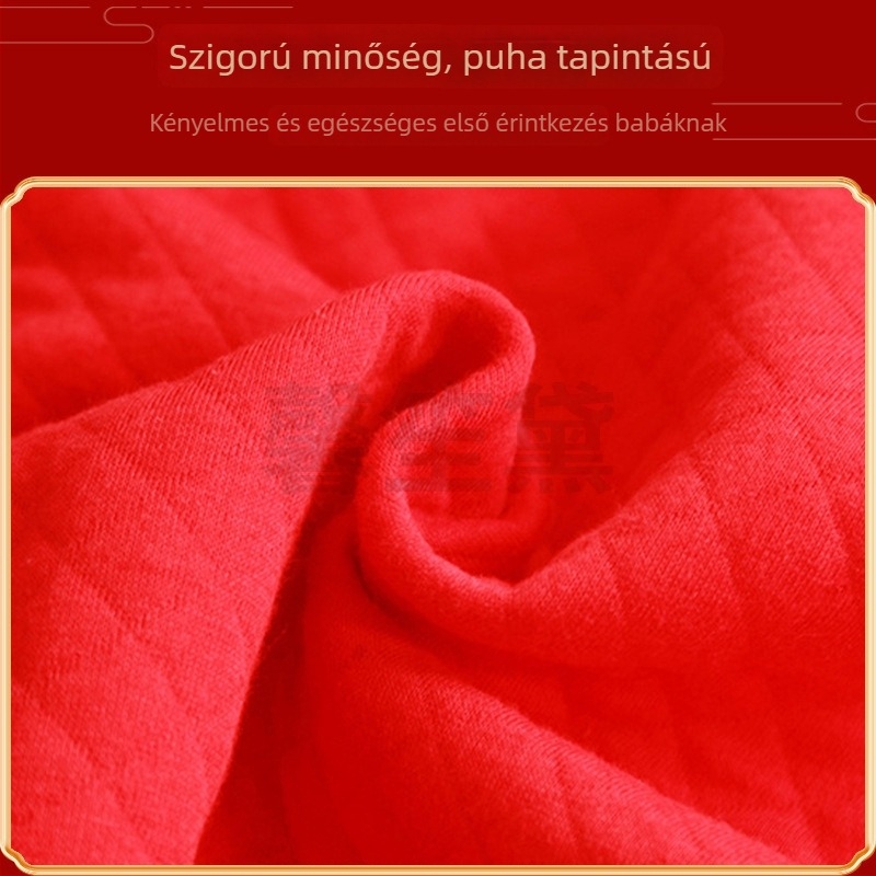 Piros meleg takaró újszülötteknek – négy évszakos univerzális kendő