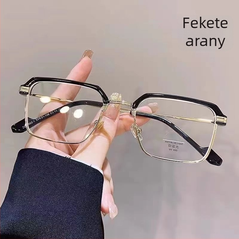 Presbyop olvasószemüveg kékfény elleni védelemmel, fotokróm, fém keret, férfiaknak