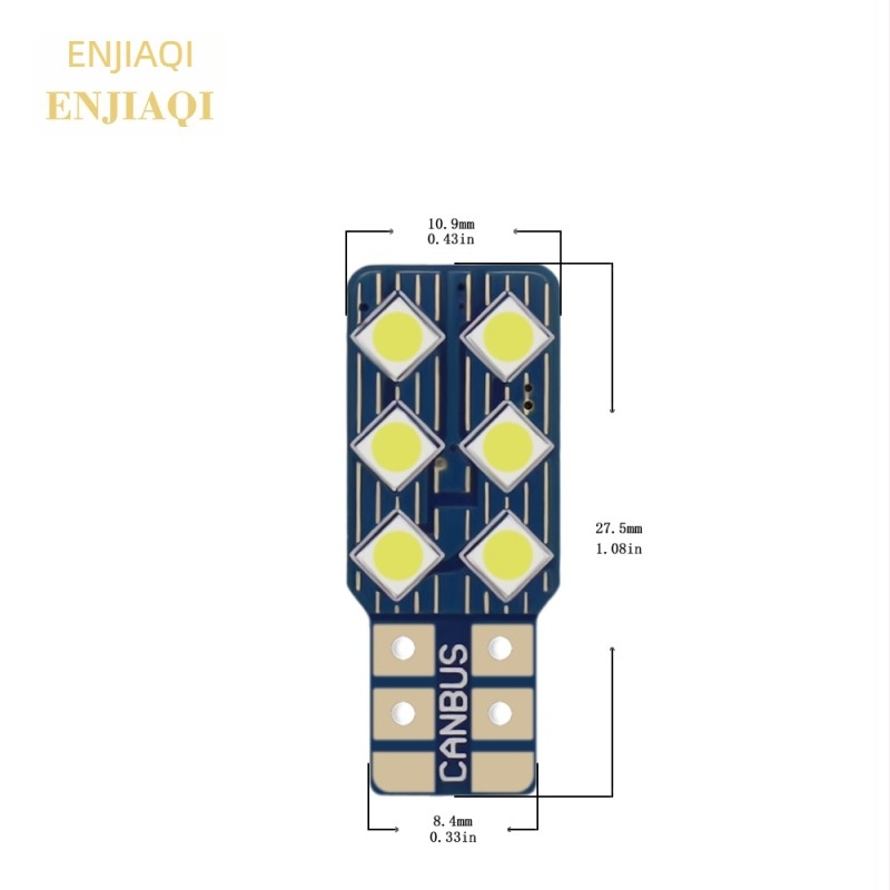 T10 3030 6SMD LED rendszámtábla fény, 9-28V, 1.2W, 50 000 óra élettartam