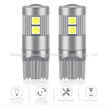 Autó LED rendszám világítás, nagy fényerő, széles feszültségtartomány, T10 3030 9SMD