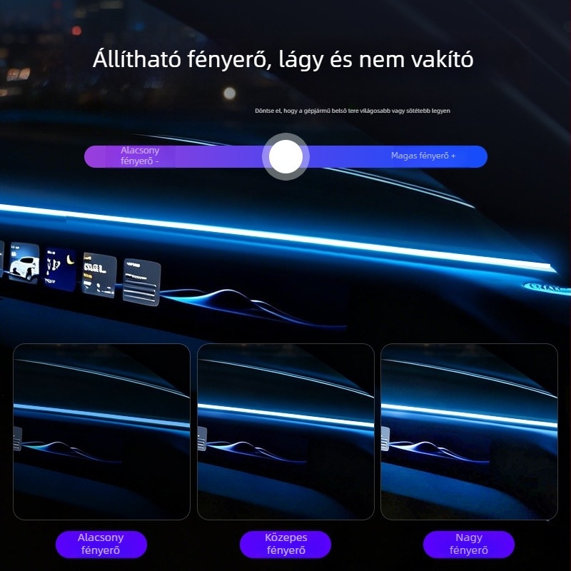 Autó belső LED ambient világítás a műszerfalhoz – Dongchuang, Műanyag, 5V, Univerzális