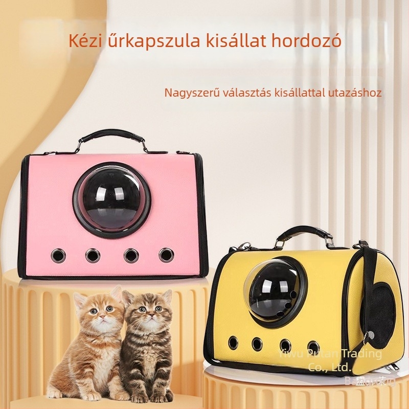 Macska táska – könnyű, lélegző, nagy kapacitású, vállon átívelő kivitel, űr kapszula dizájn