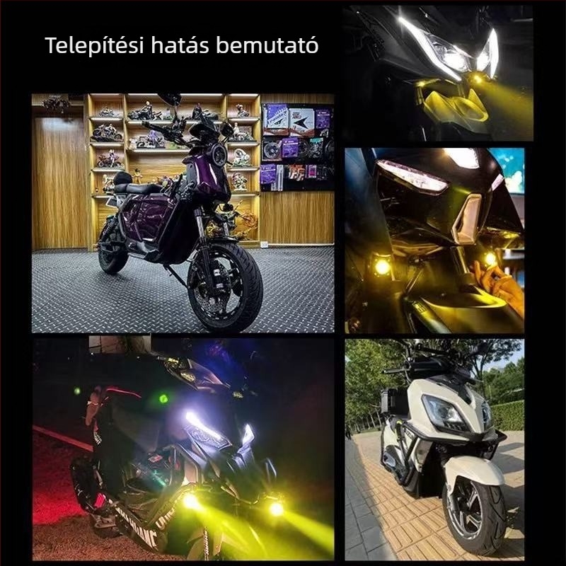 Elülső lökhárítóra szerelhető LED strobo fény off-road motorkerékpárhoz — 13.2W, 9–60V, TT-SL-19 modell, rögzítéshez tartóval