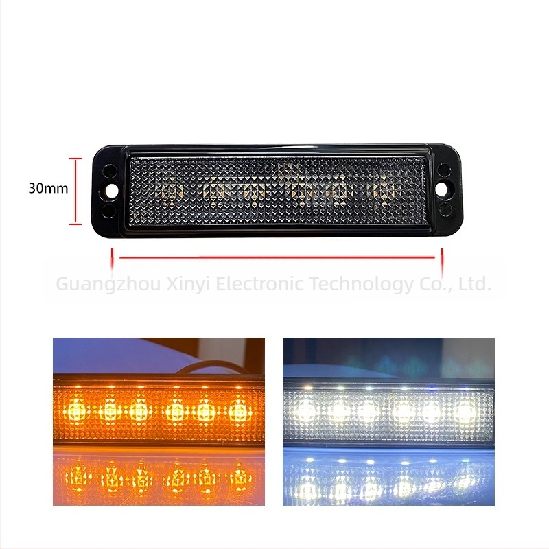 Kamion elülső rács LED riasztófénye, 24V, 4W, PC/ABS, alkalmas furgonra, teherautóra és terepjáróra