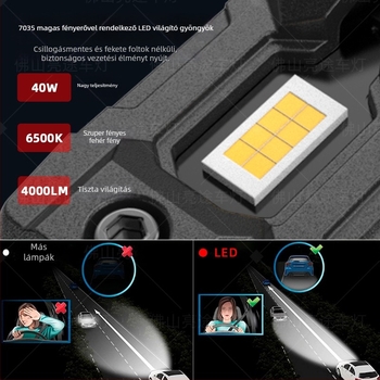 T7S LED autólámpa, H7 közvetlen csatlakozás, 40W, 4000LM, IP68, univerzális modell