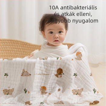 Hat rétegű baba géz törölköző - 100% pamut, 10A antibakteriális, gyorsan száradó, 300–400 g, csecsemőknek és gyerekeknek