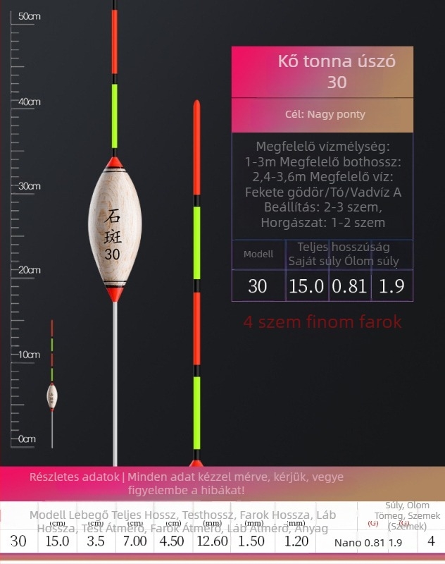 Függőleges sodrású úszók horgászathoz — Telepathy, kompozit anyag