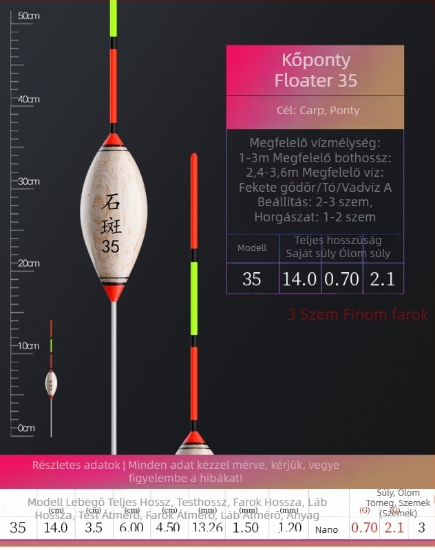 Függőleges sodrású úszók horgászathoz — Telepathy, kompozit anyag