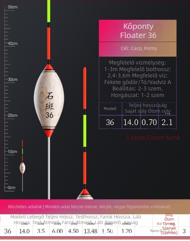 Függőleges sodrású úszók horgászathoz — Telepathy, kompozit anyag