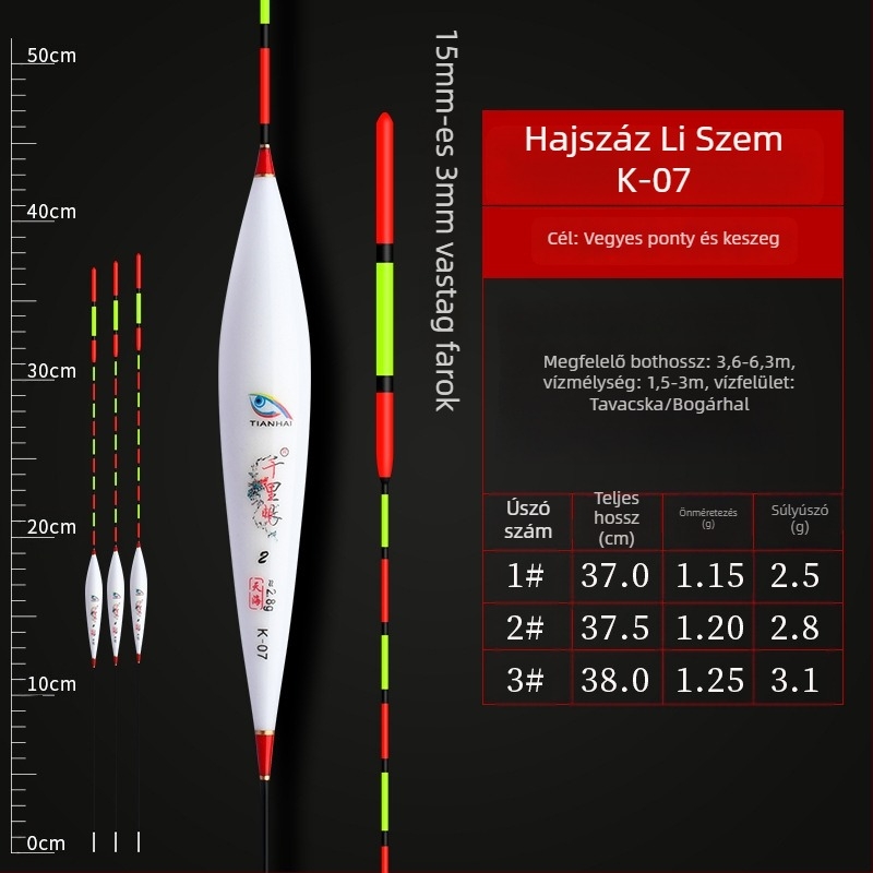 Függőleges sodrású úszók horgászathoz — Telepathy, kompozit anyag