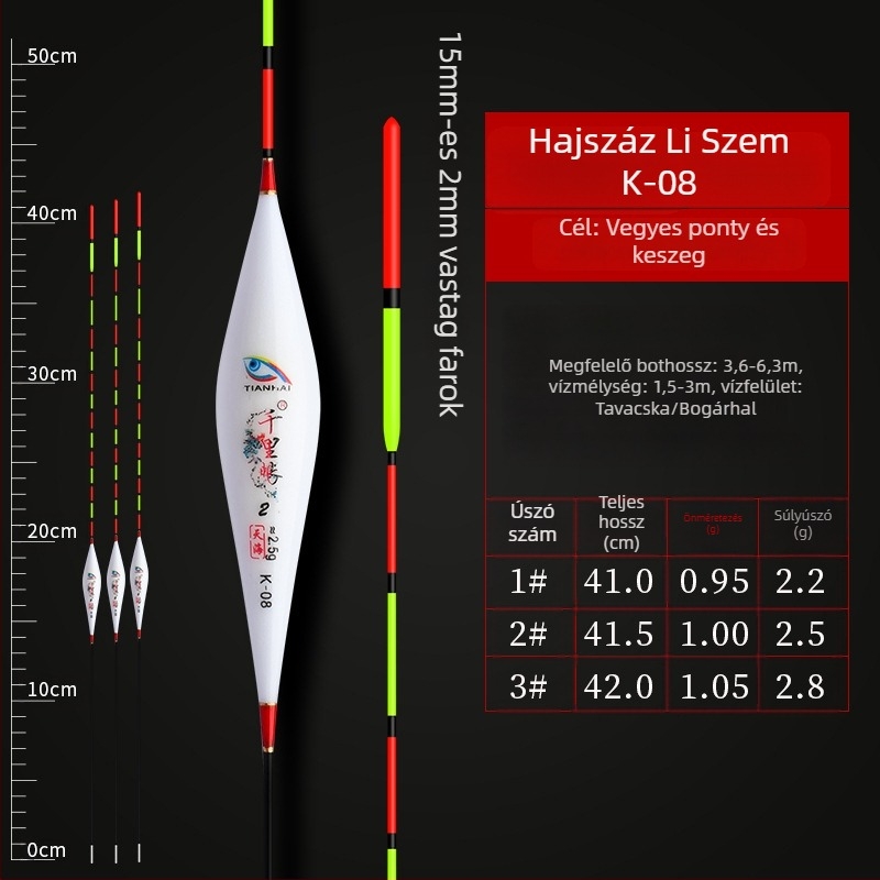 Függőleges sodrású úszók horgászathoz — Telepathy, kompozit anyag