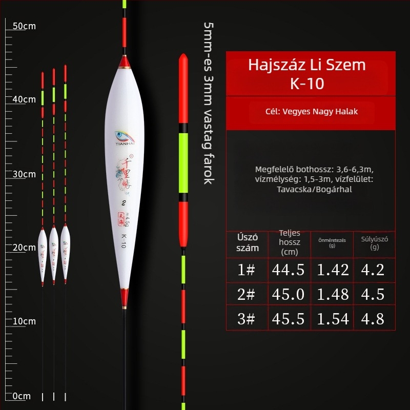 Függőleges sodrású úszók horgászathoz — Telepathy, kompozit anyag