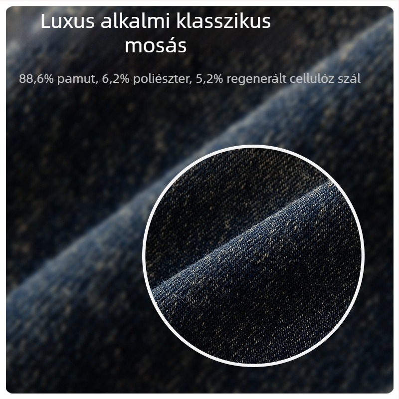 Laike férfi denim dzseki amerikai utcai stílusban, bő szabás, retro gradiens denim