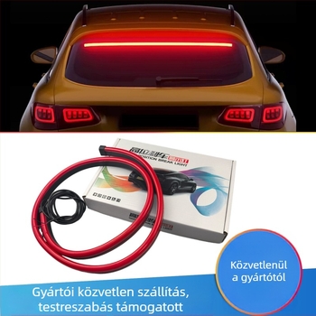 Autó hátsó csomagtartó LED fénycsík, szilikon puha fénycsík, univerzális kompatibilitás, 12V, 0,2W, ragasztóval szerelés