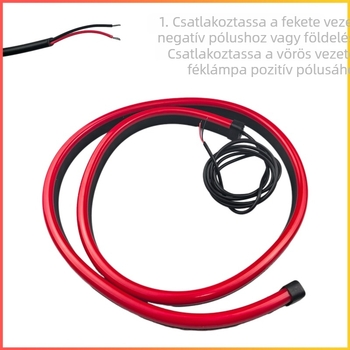 Autó hátsó csomagtartó LED fénycsík, szilikon puha fénycsík, univerzális kompatibilitás, 12V, 0,2W, ragasztóval szerelés