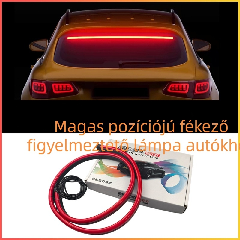Autó hátsó csomagtartó LED fénycsík, szilikon puha fénycsík, univerzális kompatibilitás, 12V, 0,2W, ragasztóval szerelés