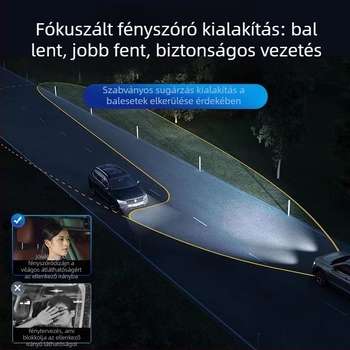 Autó LED Fényszóró H7-hez, hat rézcsővel, 12V, nagy fényerő, integrált magas- és alacsony fényszóró
